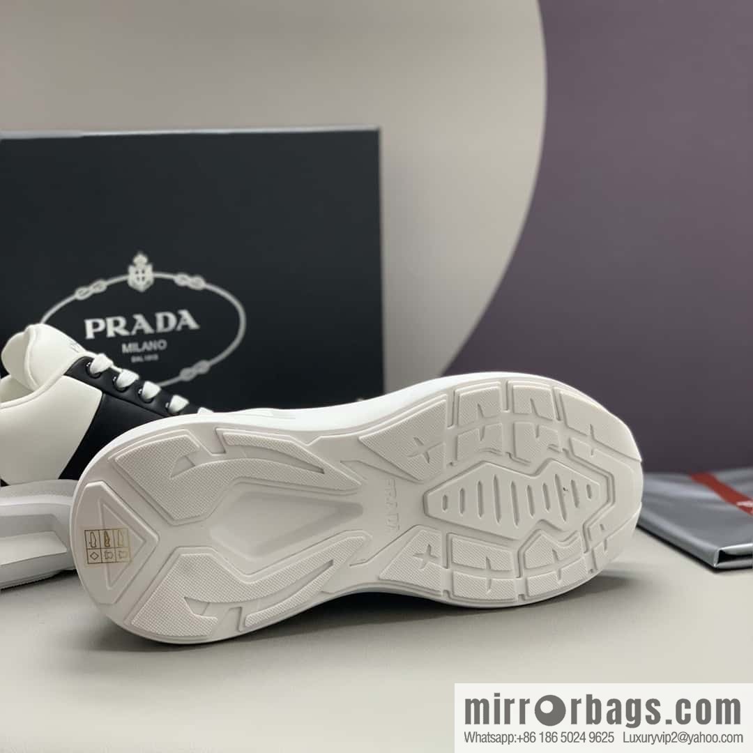 PRADA tongue embossed logo letters, men's sneakers