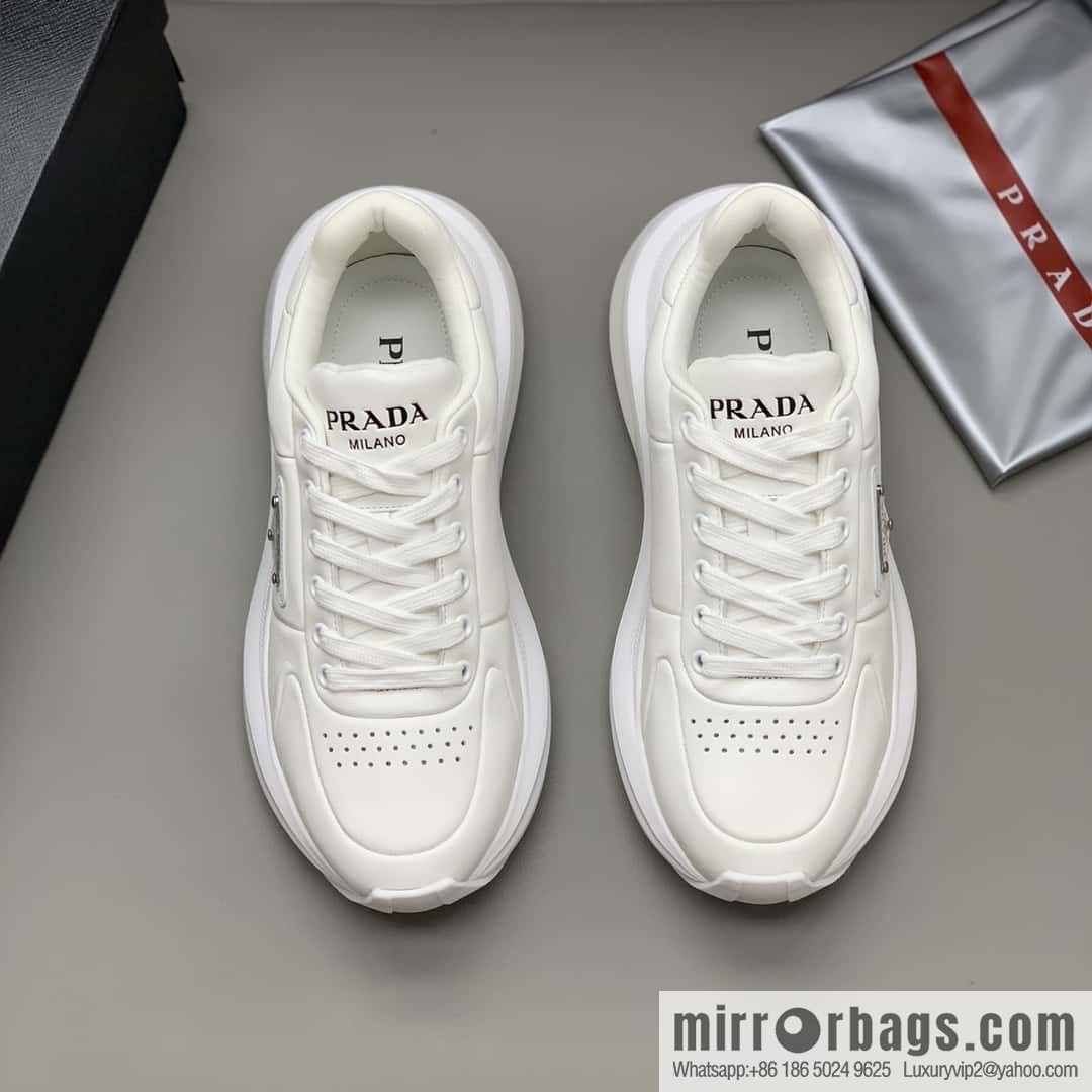 PRADA tongue embossed logo letters, men's sneakers