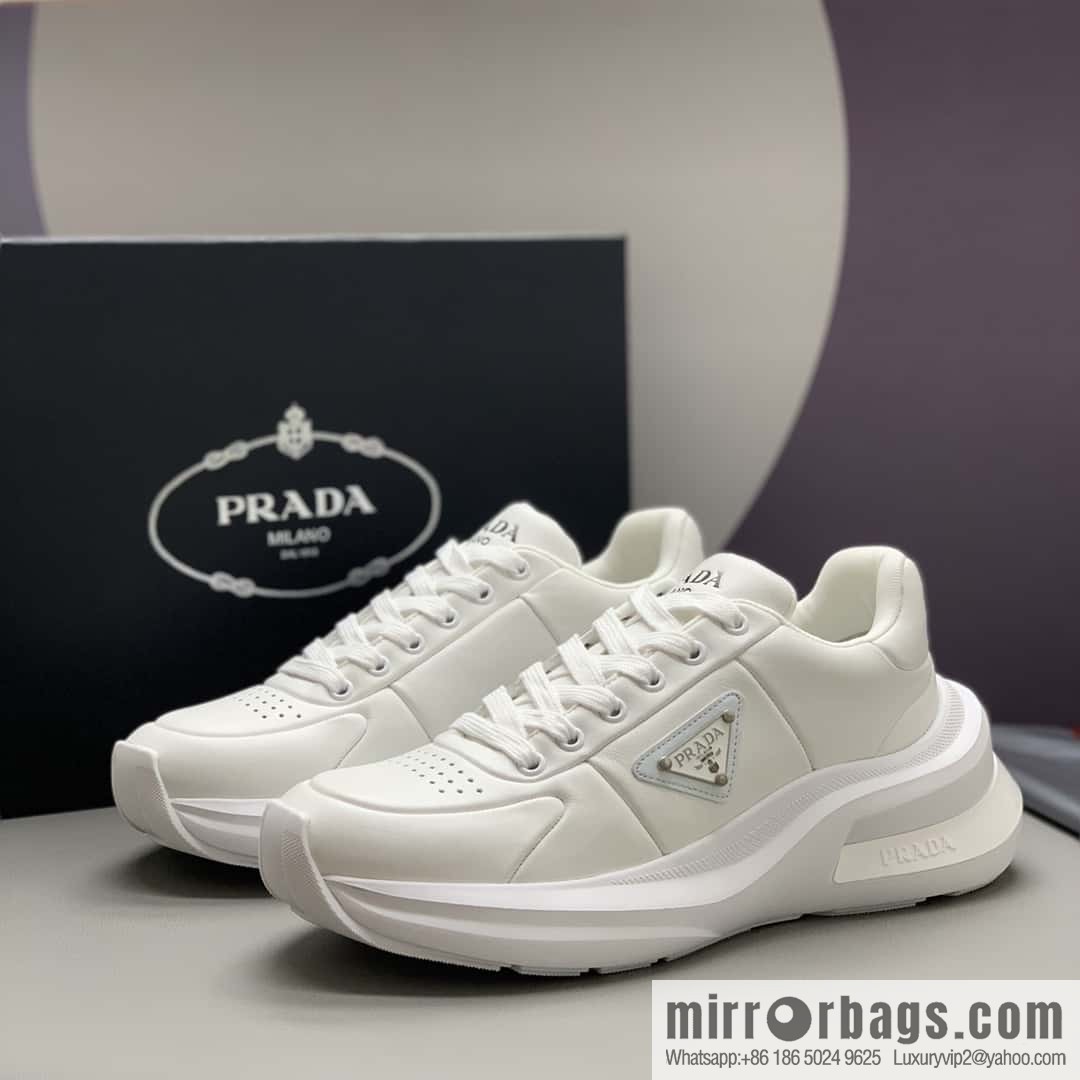 PRADA tongue embossed logo letters, men's sneakers