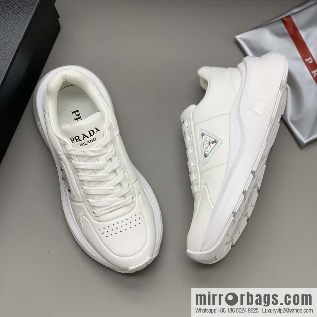 PRADA tongue embossed logo letters, men's sneakers
