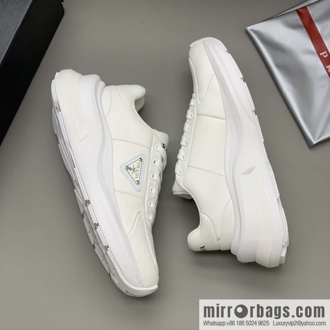 PRADA tongue embossed logo letters, men's sneakers