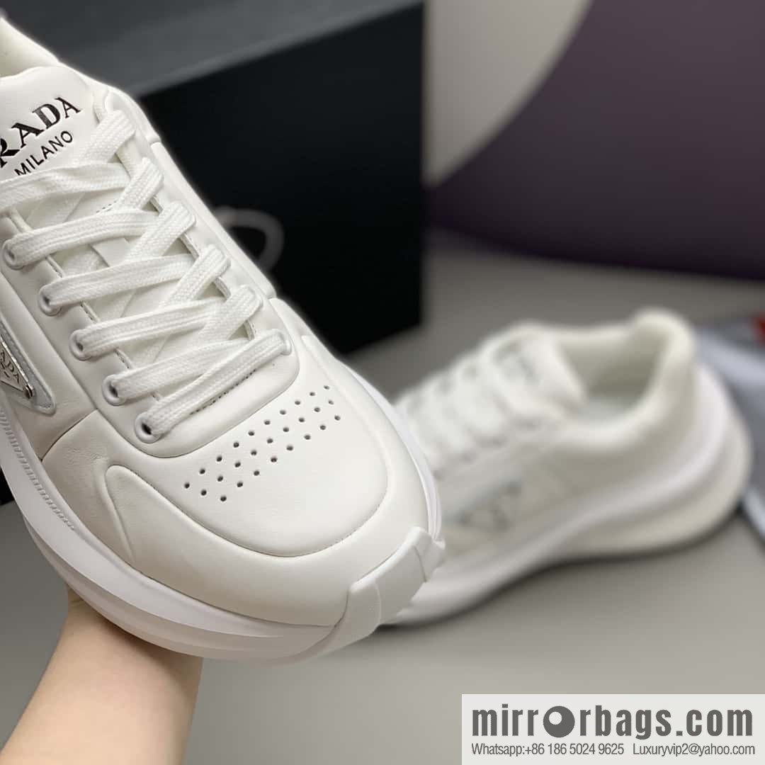 PRADA tongue embossed logo letters, men's sneakers