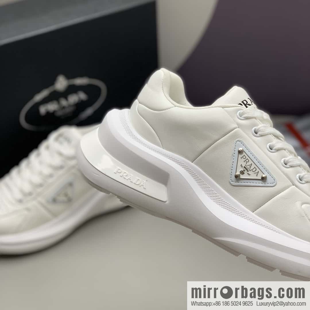 PRADA tongue embossed logo letters, men's sneakers