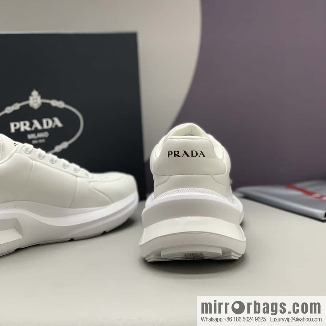 PRADA tongue embossed logo letters, men's sneakers