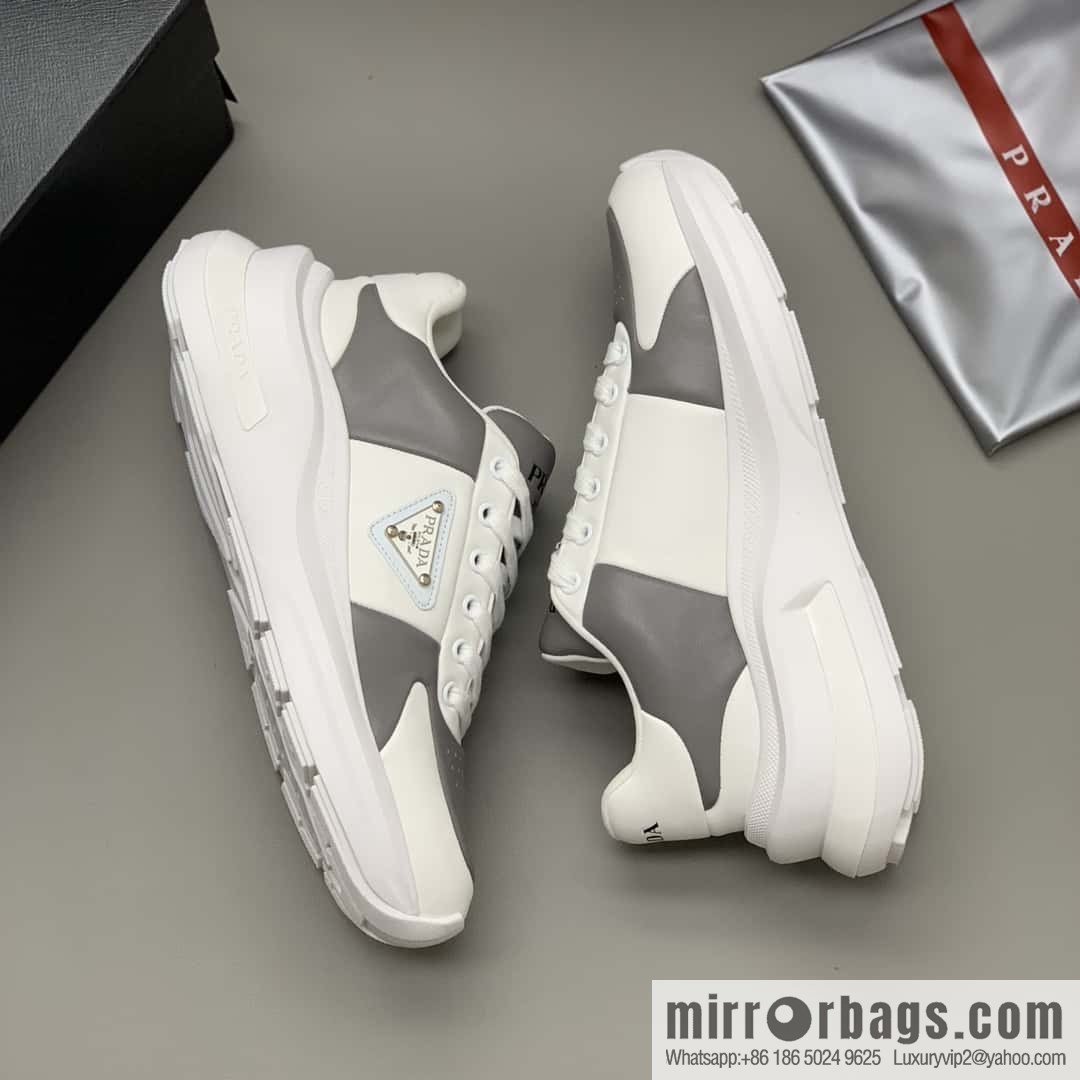 PRADA tongue embossed logo letters, men's sneakers