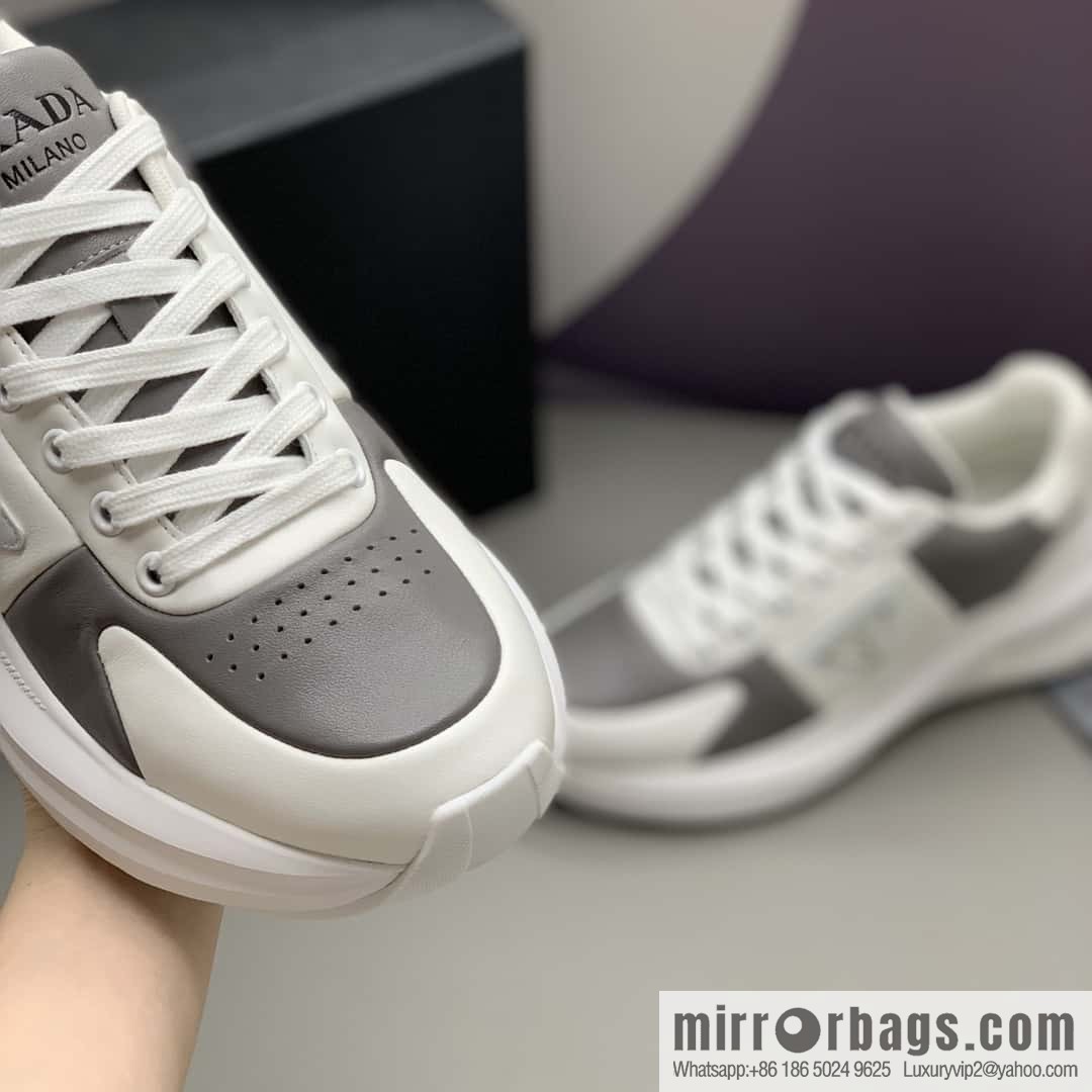PRADA tongue embossed logo letters, men's sneakers