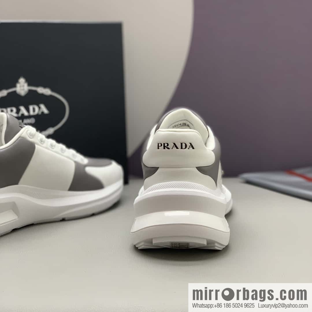 PRADA tongue embossed logo letters, men's sneakers