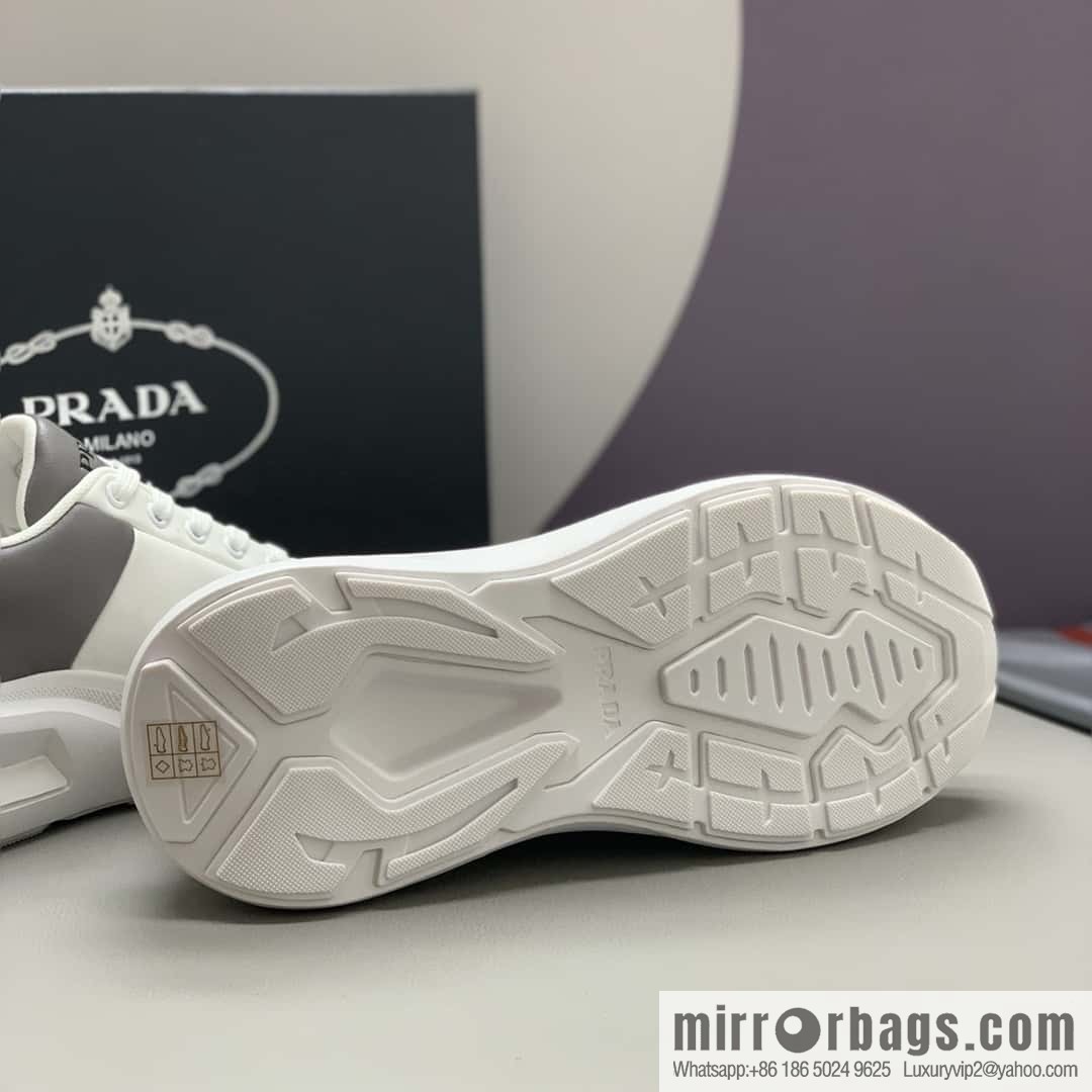 PRADA tongue embossed logo letters, men's sneakers