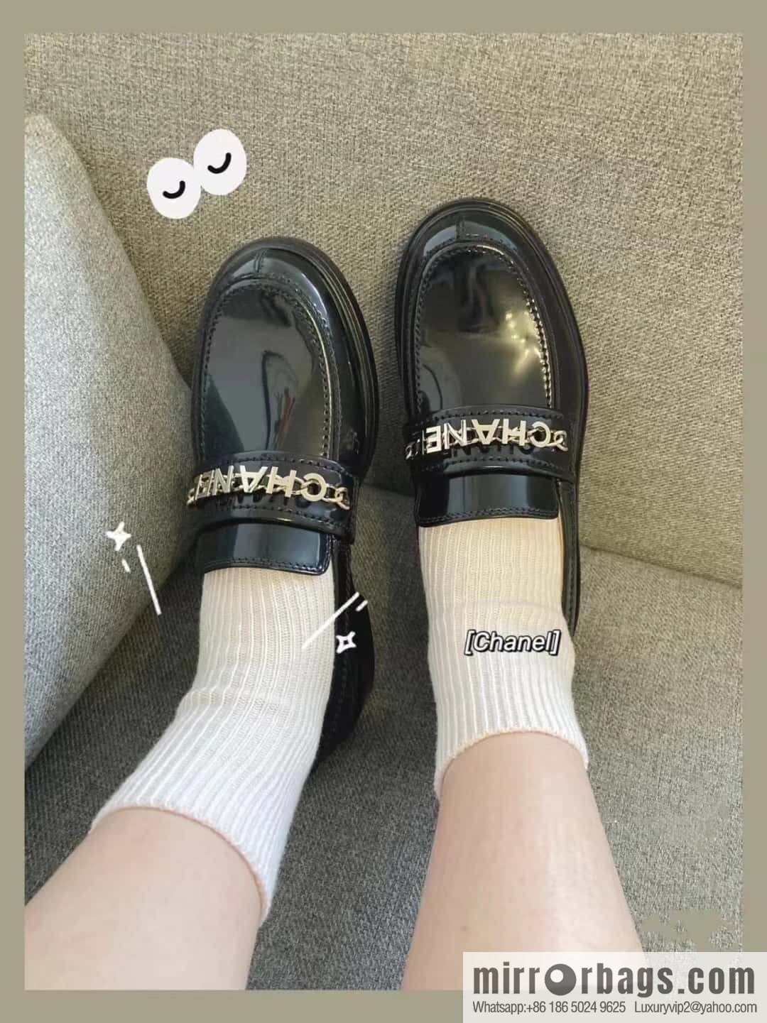 CHANEL Xiaoxiang metal letter chain ⛓ loafers G37430