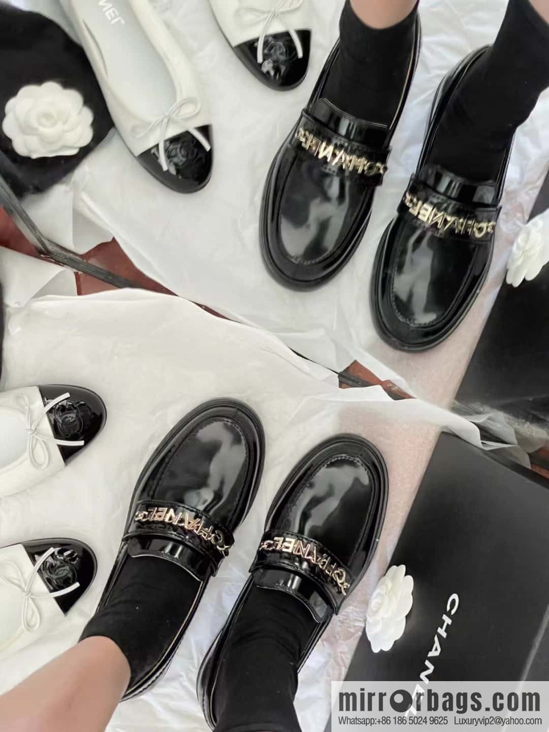 CHANEL Xiaoxiang metal letter chain ⛓ loafers G37430