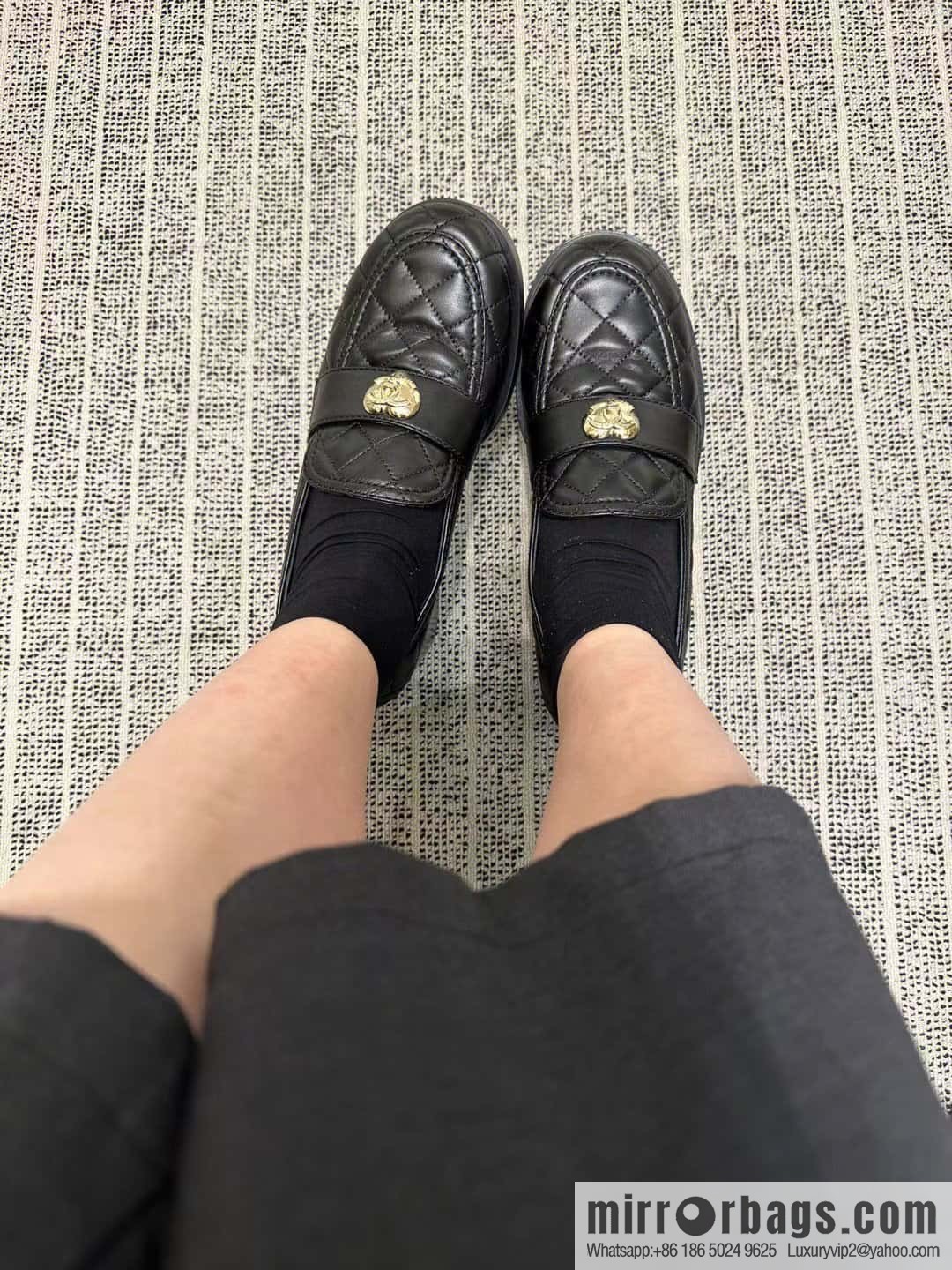 CHANEL Xiaoxiang love gold buckle platform loafers G39697 full leather