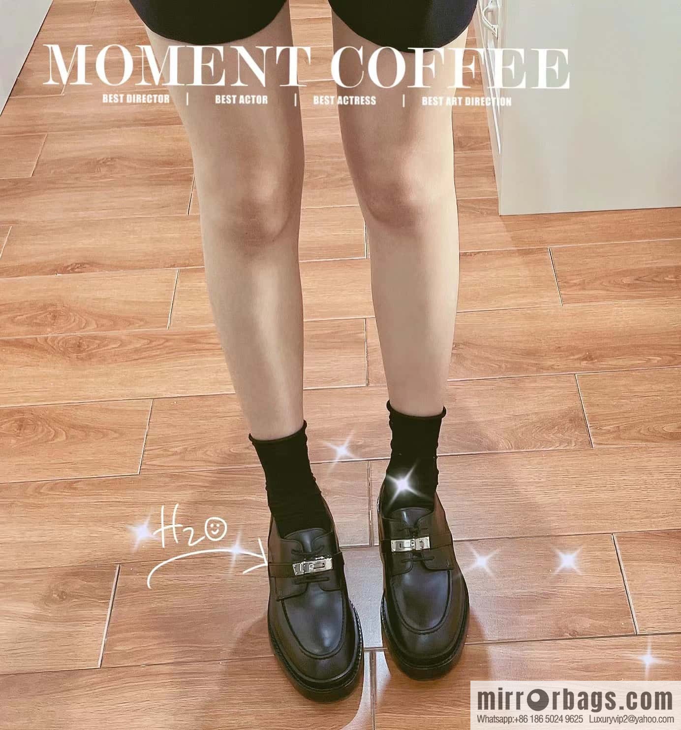 Hermes, Hermes autumn and winter kelly buckle platform loafers