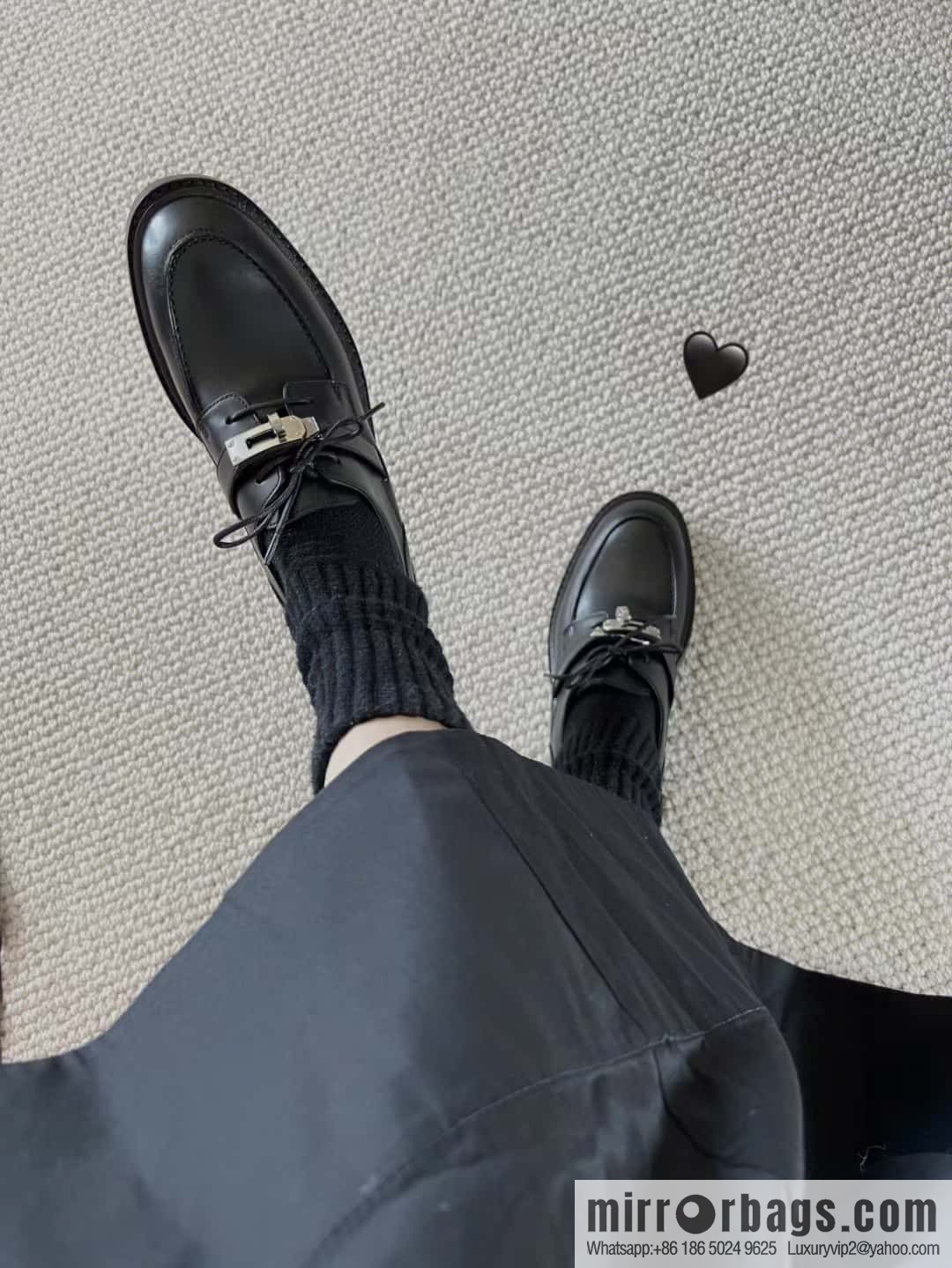 Hermes, Hermes autumn and winter kelly buckle platform loafers