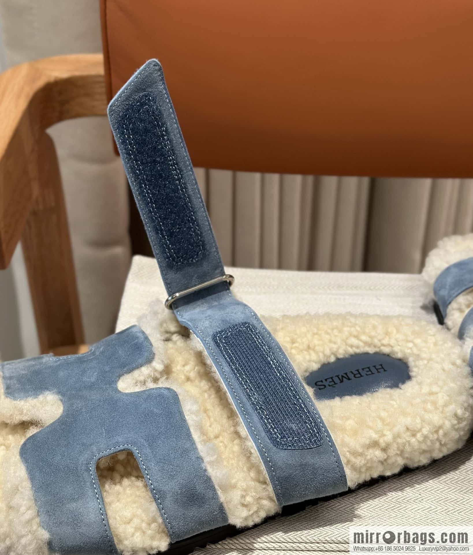 Hermès Lamb Wool Chypre Sandals