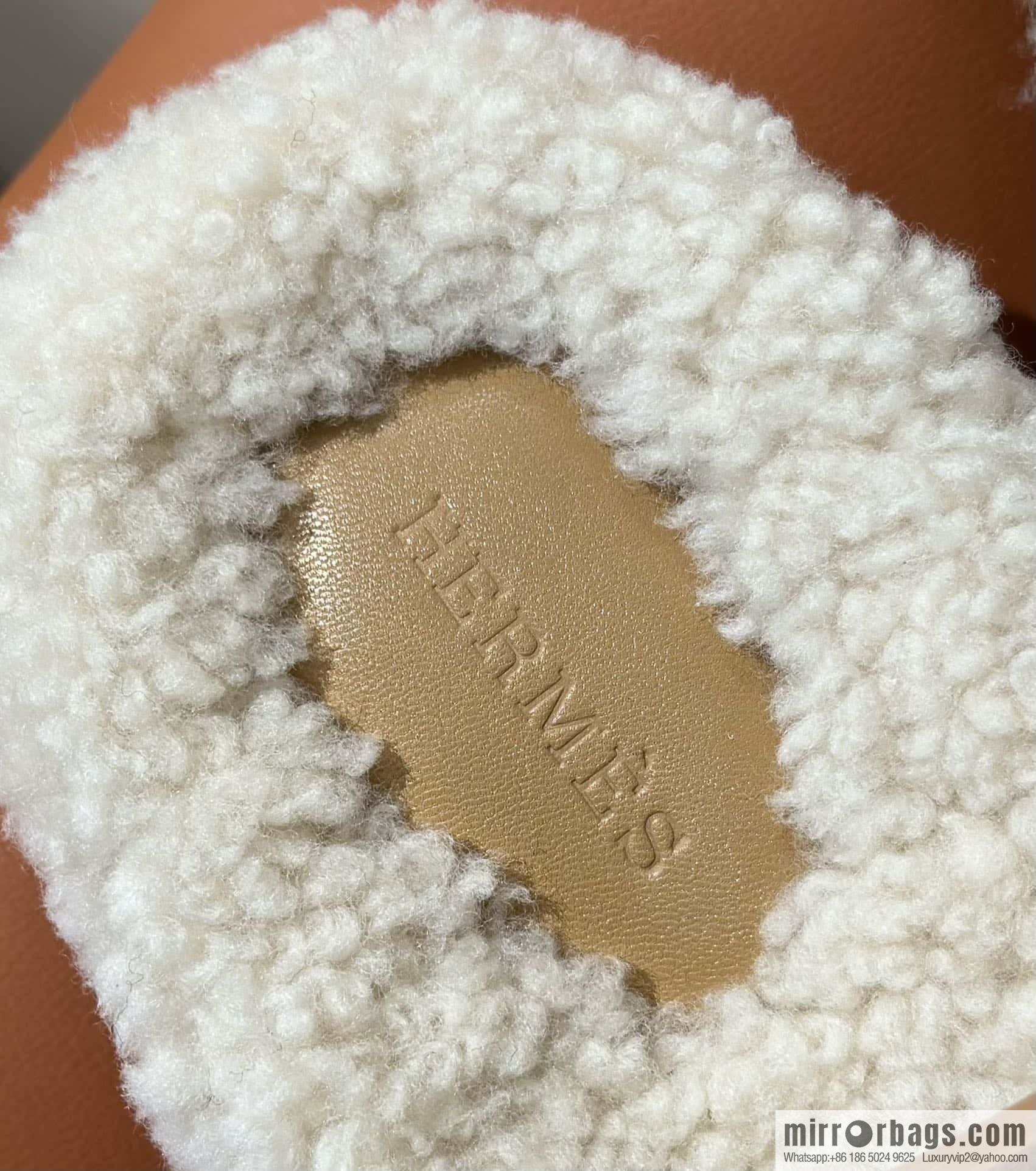 Hermès Lamb Wool Chypre Sandals