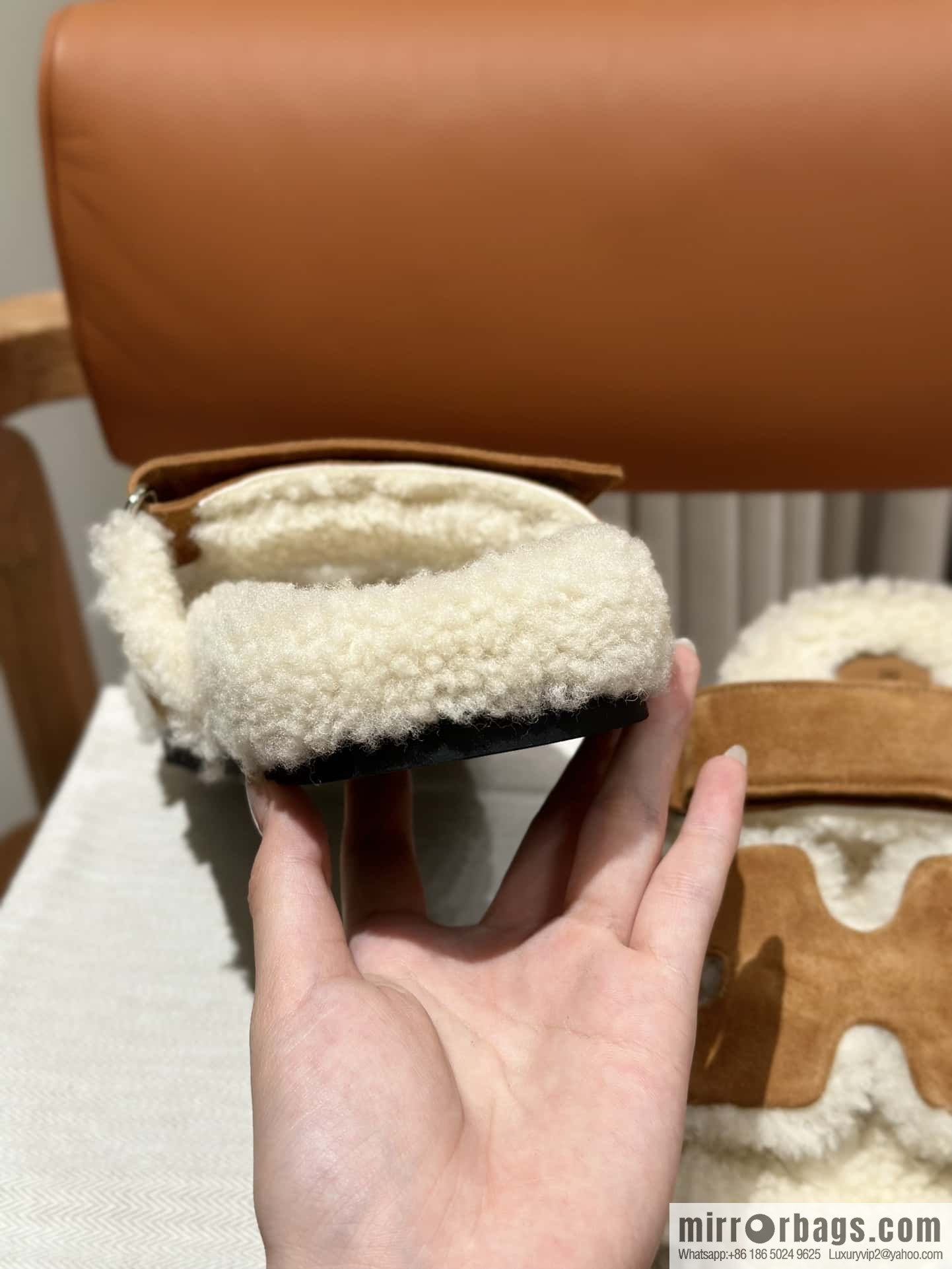 Hermès Lamb Wool Chypre Sandals