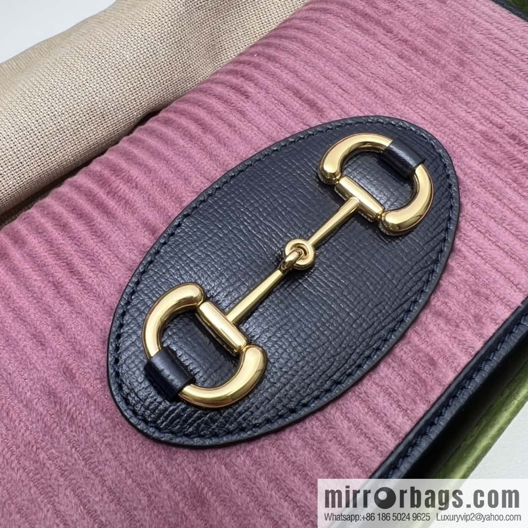 Gucci Horsebit 1955 chain bag 621892 pink corduroy