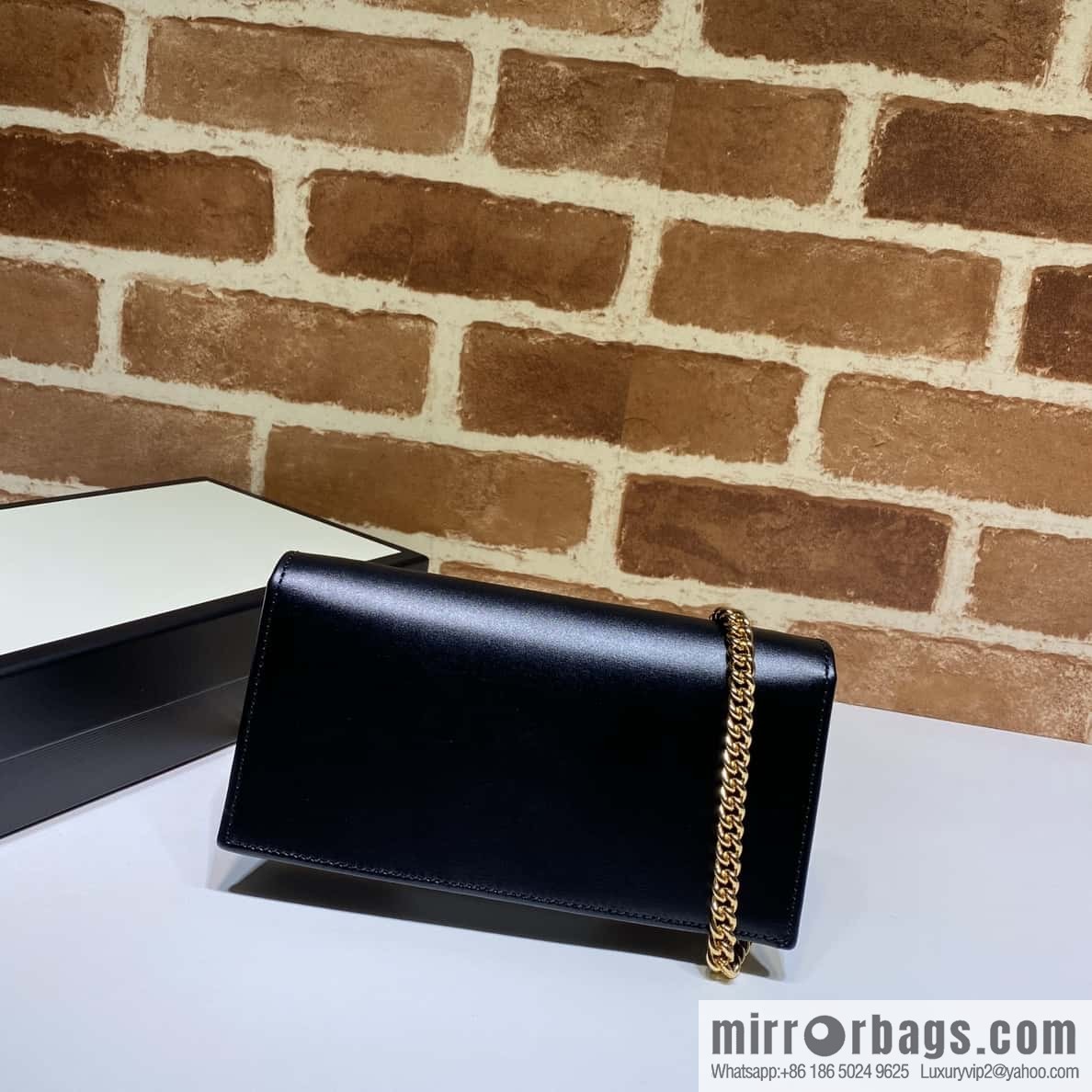 Gucci Horsebit 1955 series chain bag 621892 black leather