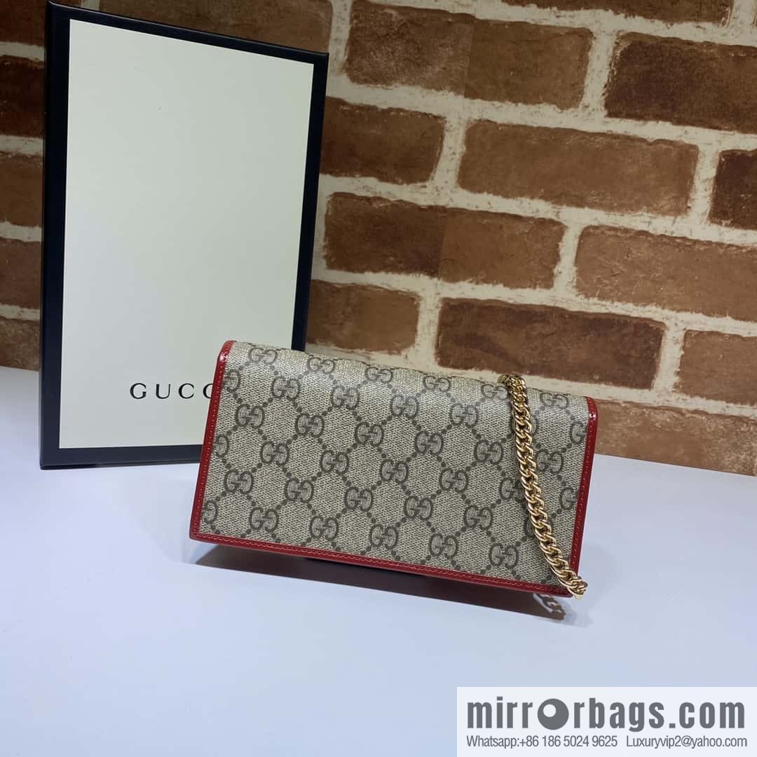 Gucci Horsebit 1955 series chain bag 621892 brown PVC/red