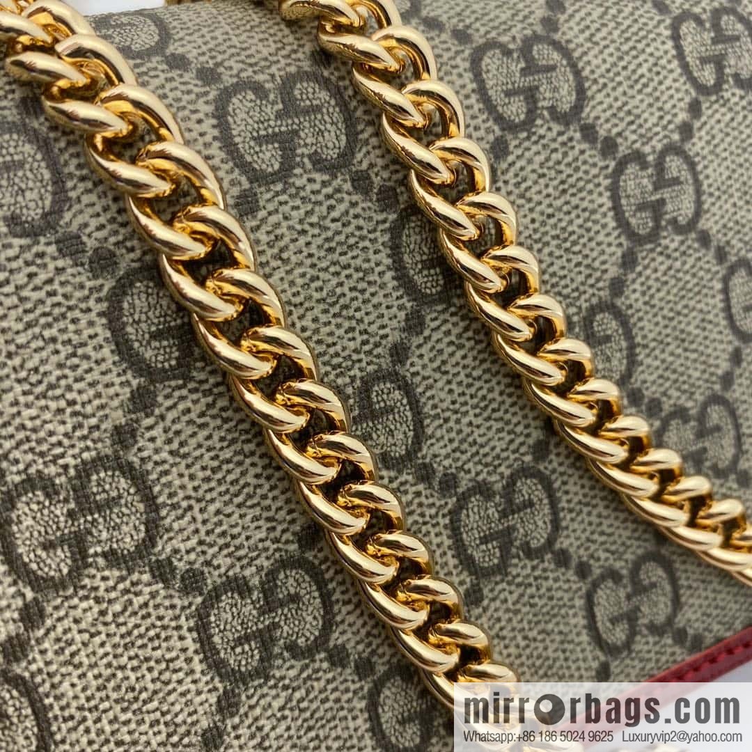 Gucci Horsebit 1955 series chain bag 621892 brown PVC/red