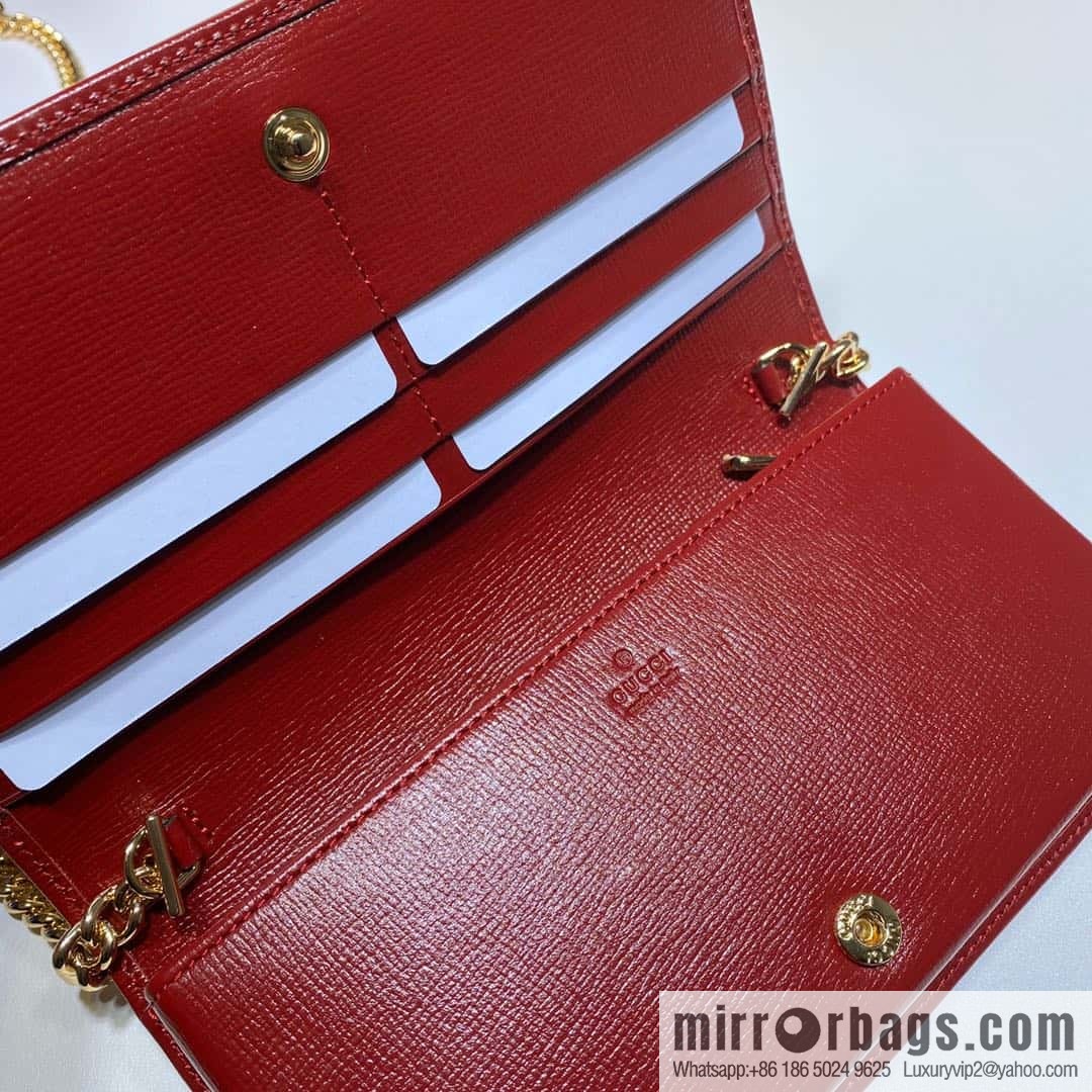 Gucci Horsebit 1955 series chain bag 621892 brown PVC/red