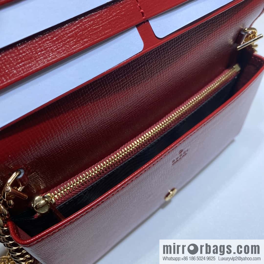 Gucci Horsebit 1955 series chain bag 621892 brown PVC/red