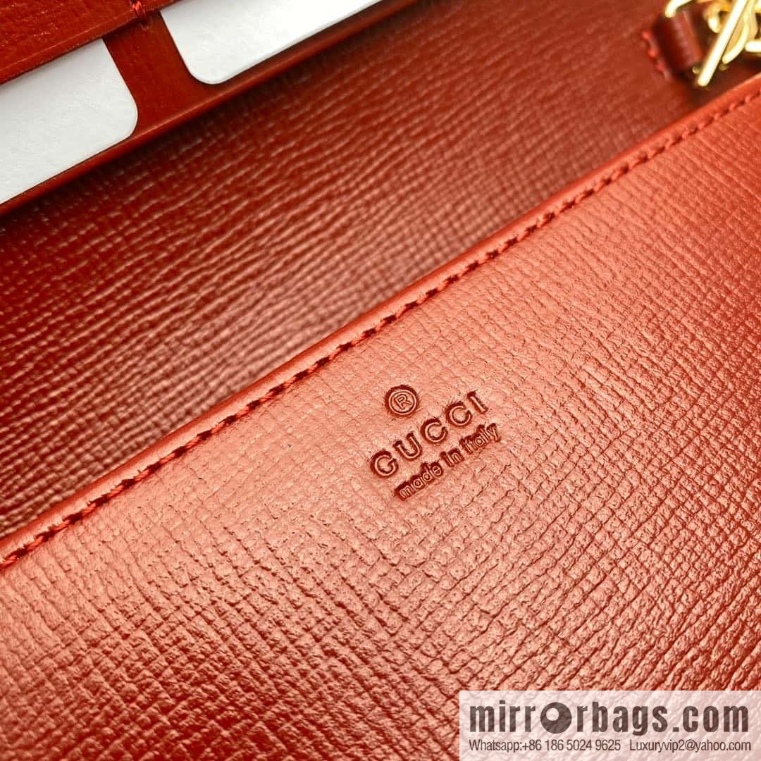 Gucci Horsebit 1955 series chain bag 621892 brown PVC/red