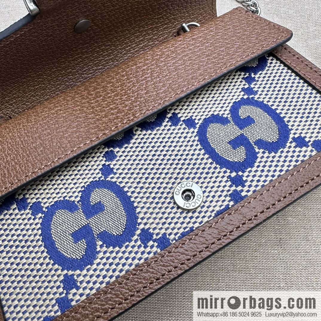 Gucci Dionysus series GG super mini handbag 476432 big G blue cloth