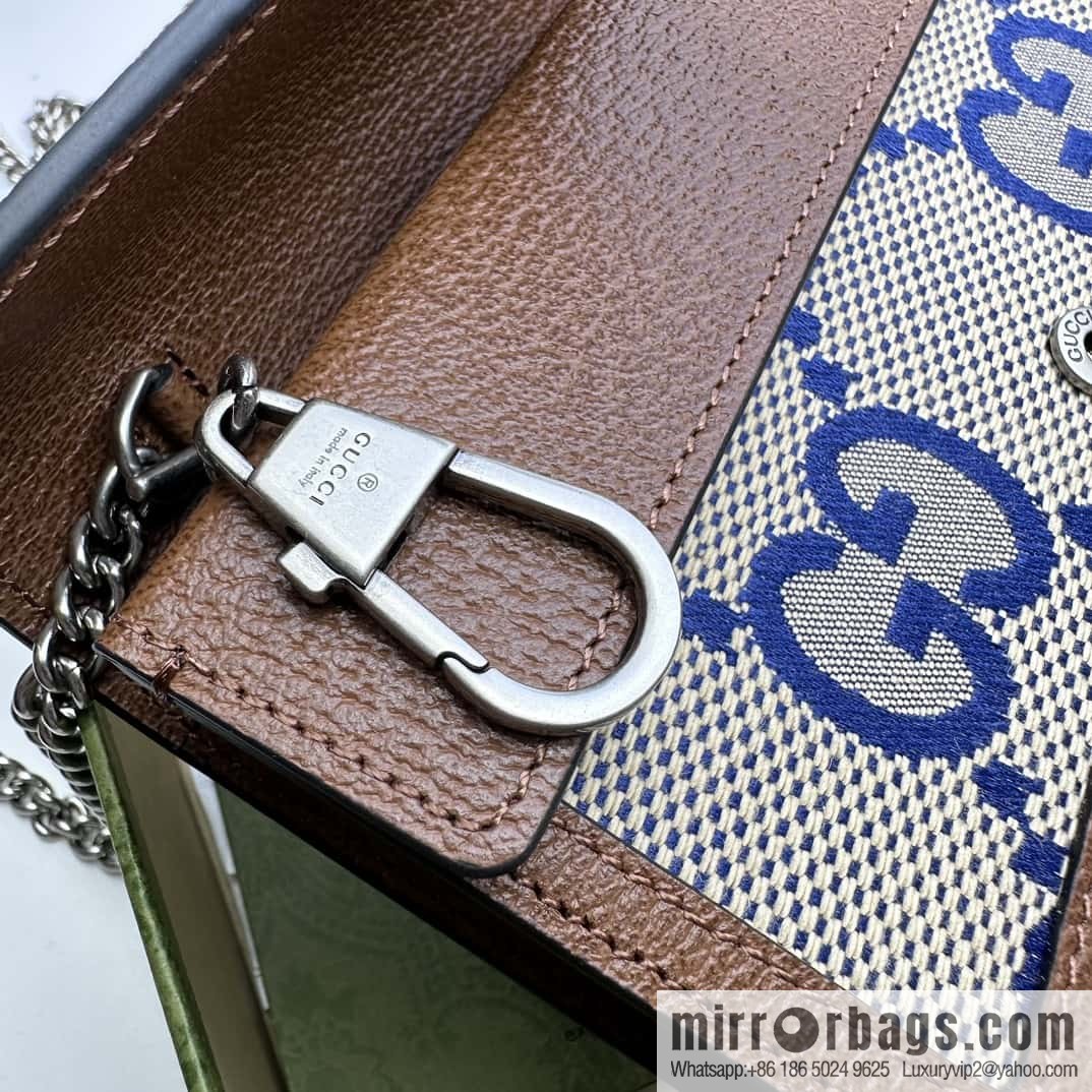 Gucci Dionysus series GG super mini handbag 476432 big G blue cloth