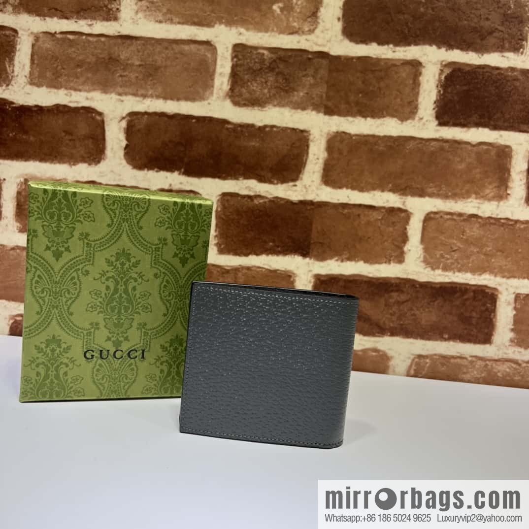 GUCCI GG Marmont series leather (fabric) double fold wallet 428726 gray pig pattern/gray G