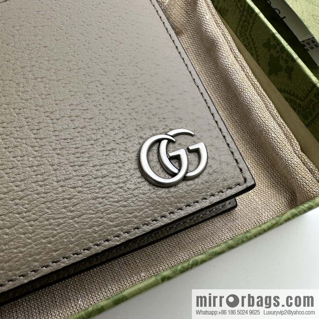 GUCCI GG Marmont series leather (fabric) double fold wallet 428726 elephant gray pig pattern