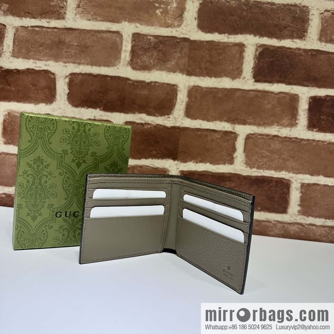 GUCCI GG Marmont series leather (fabric) double fold wallet 428726 elephant gray pig pattern