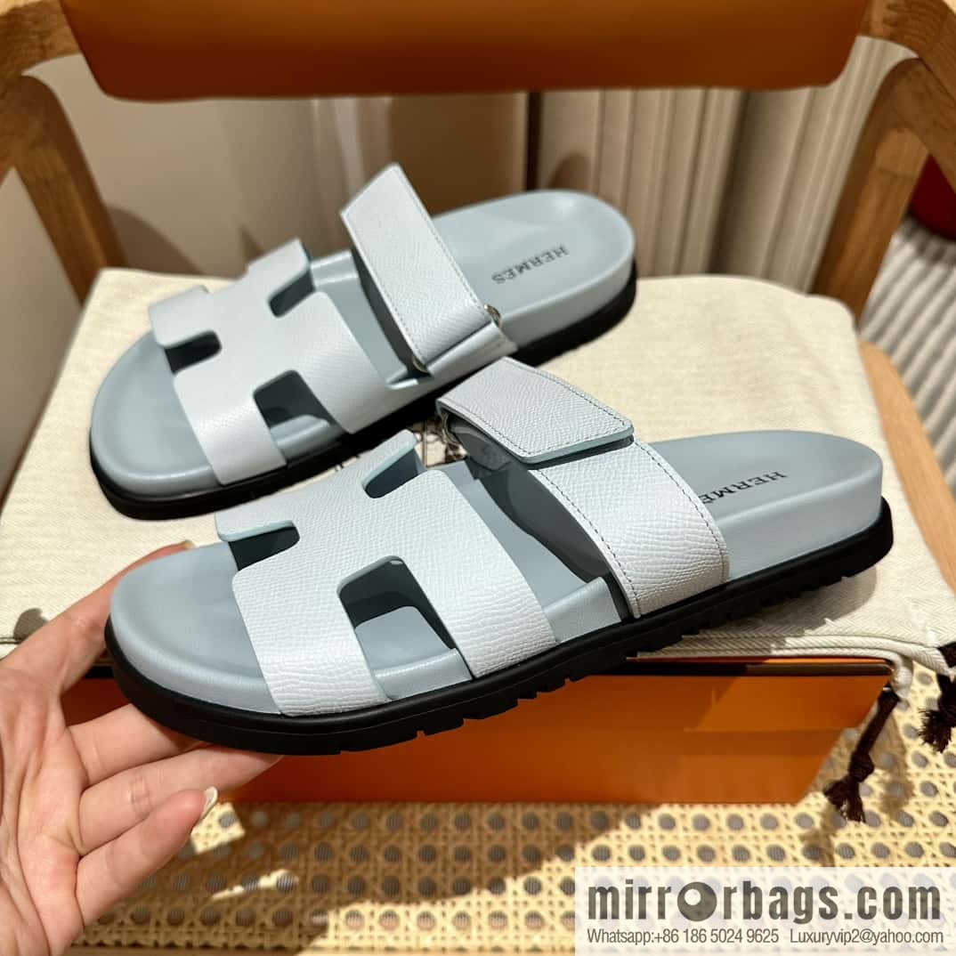 Hermès second uncle shoes 🐎🐎 palm print fog blue