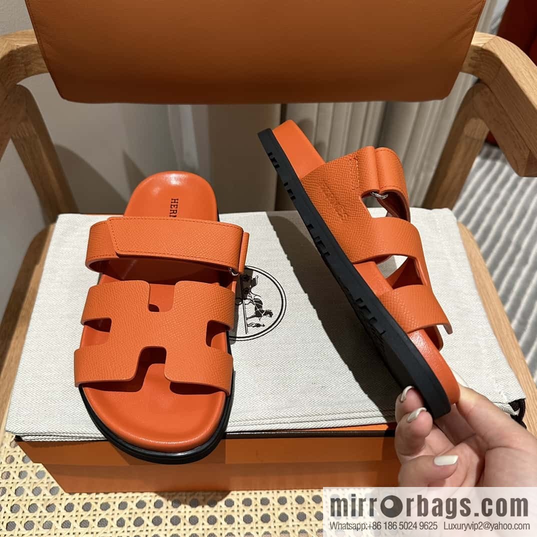 Hermès second uncle shoes 🐎🐎 palm print orange