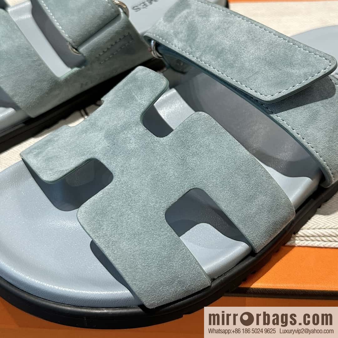 Hermès second uncle shoes 🐎🐎 Yang Jing fog blue