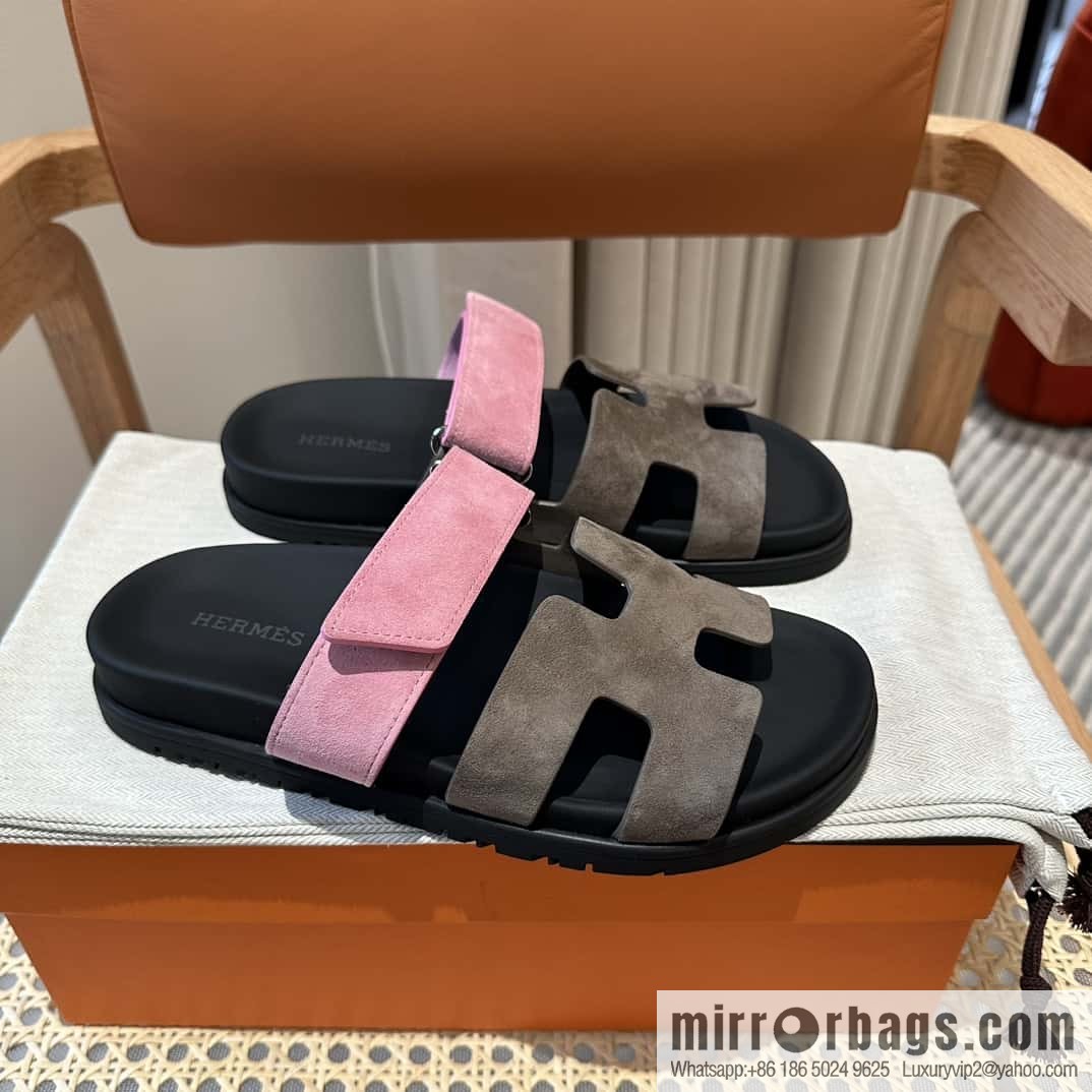 Hermès second uncle shoes 🐎🐎 Yangjing army green and pink