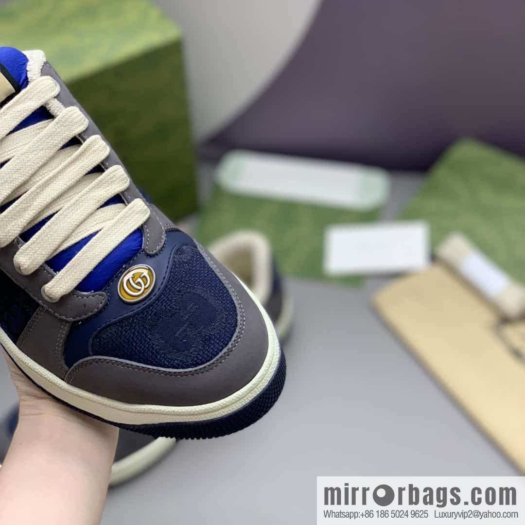 GUCCI retro-style green and orange webbing, small dirty shoes for men and women