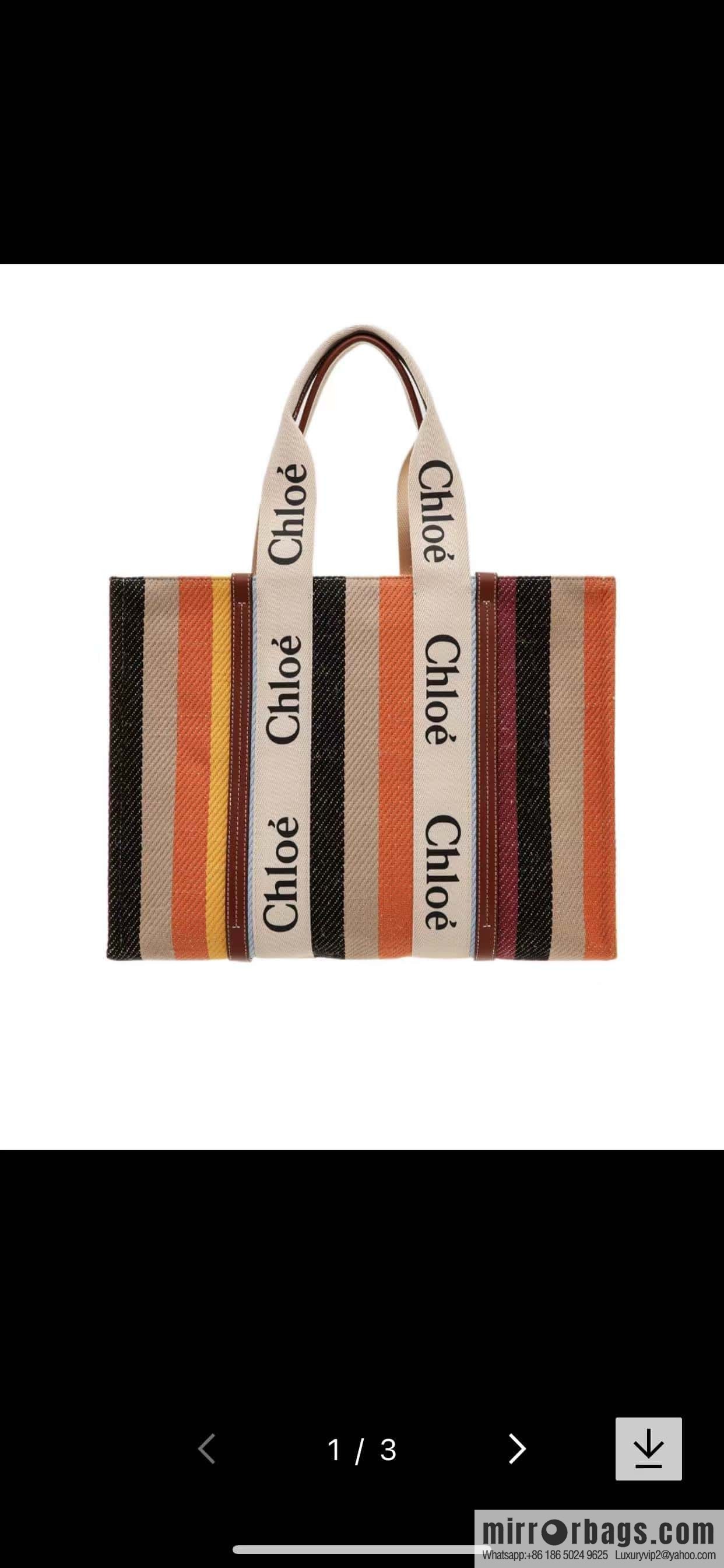 Chloe Rainbow 🌈 Woody Tote Bag, Large 45CM