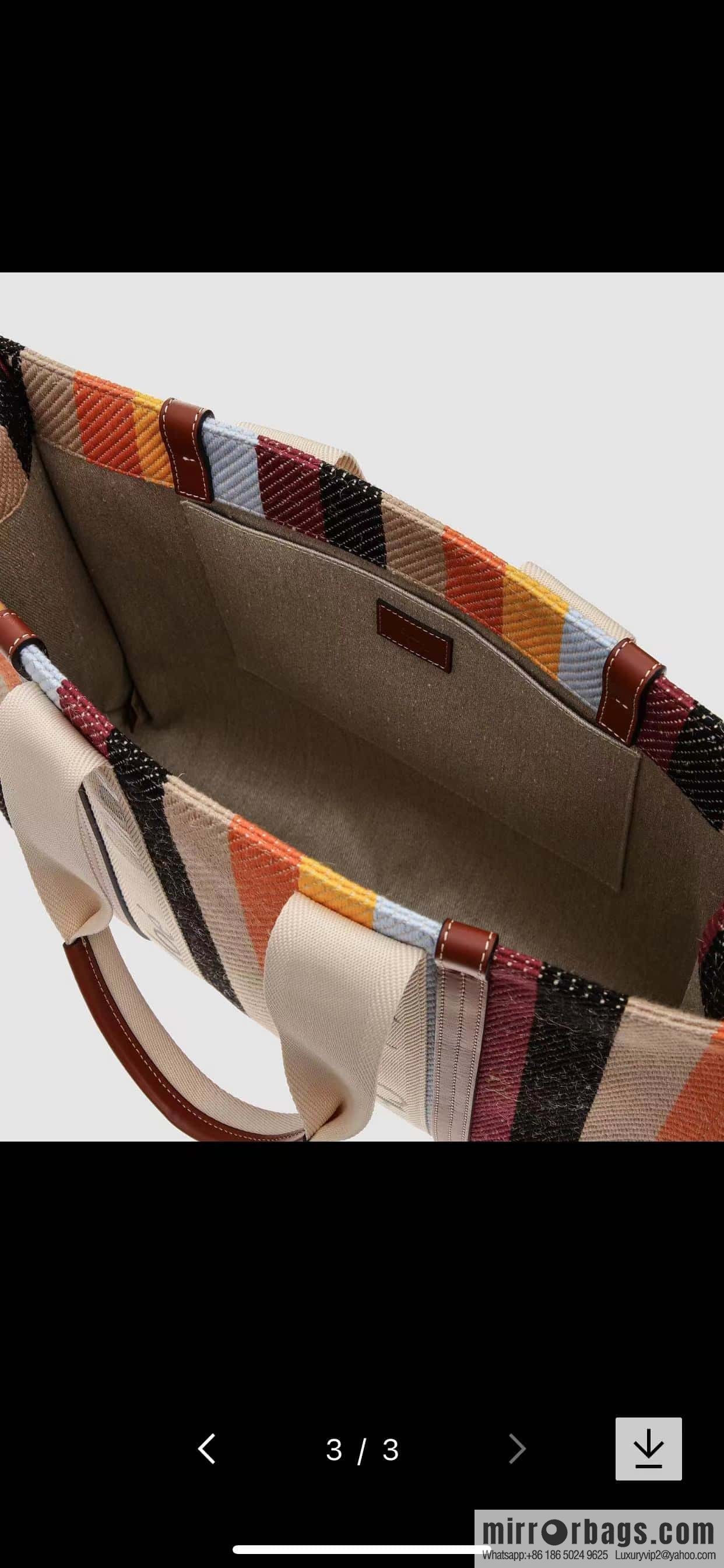 Chloe Rainbow 🌈 Woody Tote Bag, Large 45CM