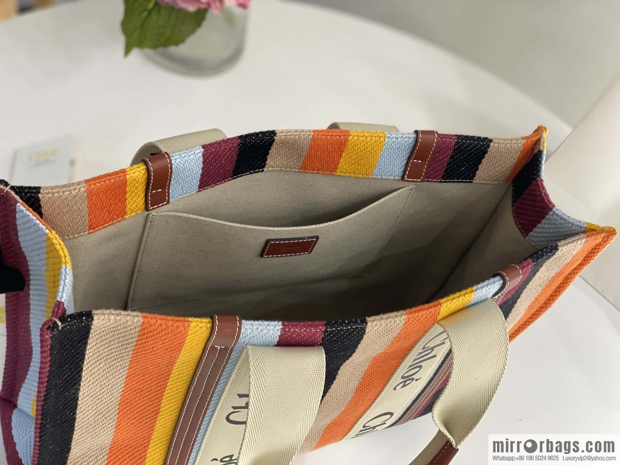 Chloe Rainbow 🌈 Woody Tote Bag, Large 45CM