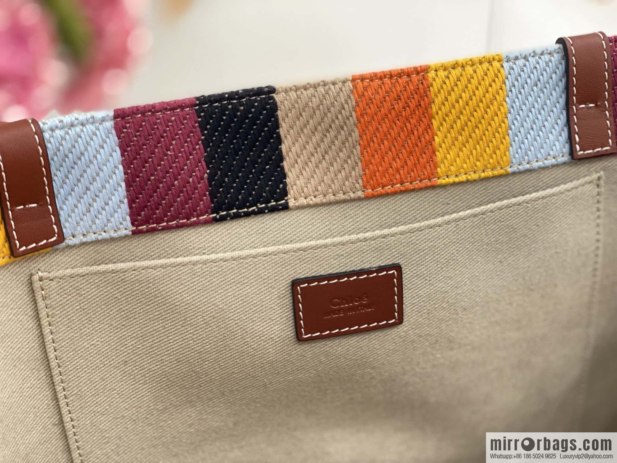 Chloe Rainbow 🌈 Woody Tote Bag, Large 45CM