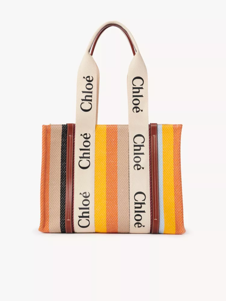 Chloe Rainbow 🌈 Woody Tote Bag, Medium 37CM