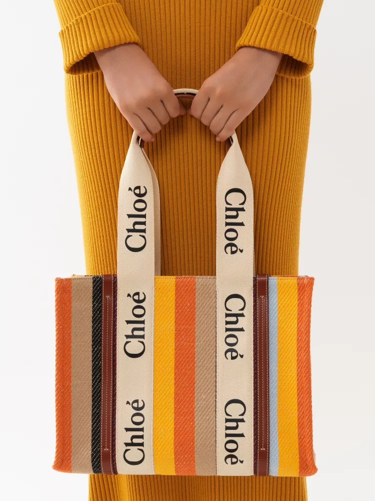 Chloe Rainbow 🌈 Woody Tote Bag, Medium 37CM