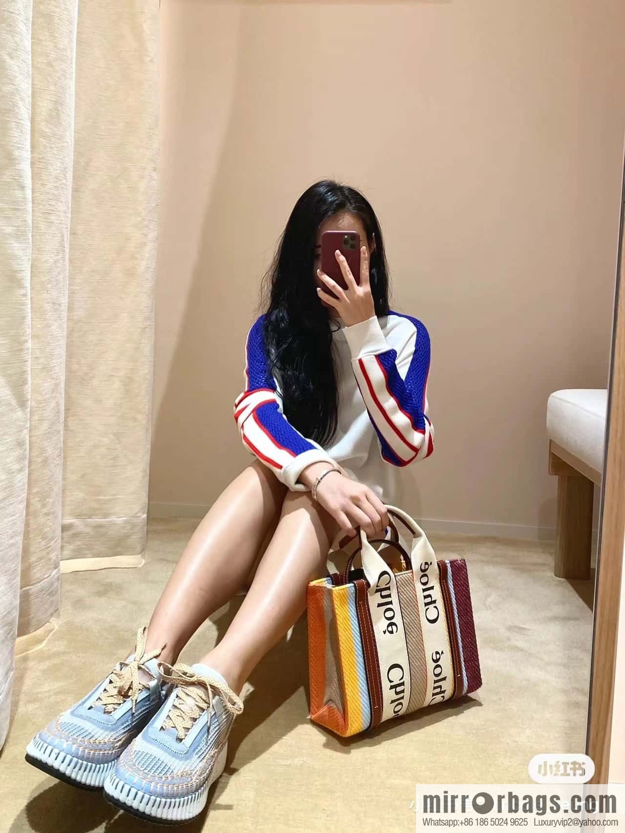 Chloe Rainbow 🌈 Woody tote bag, small 26CM
