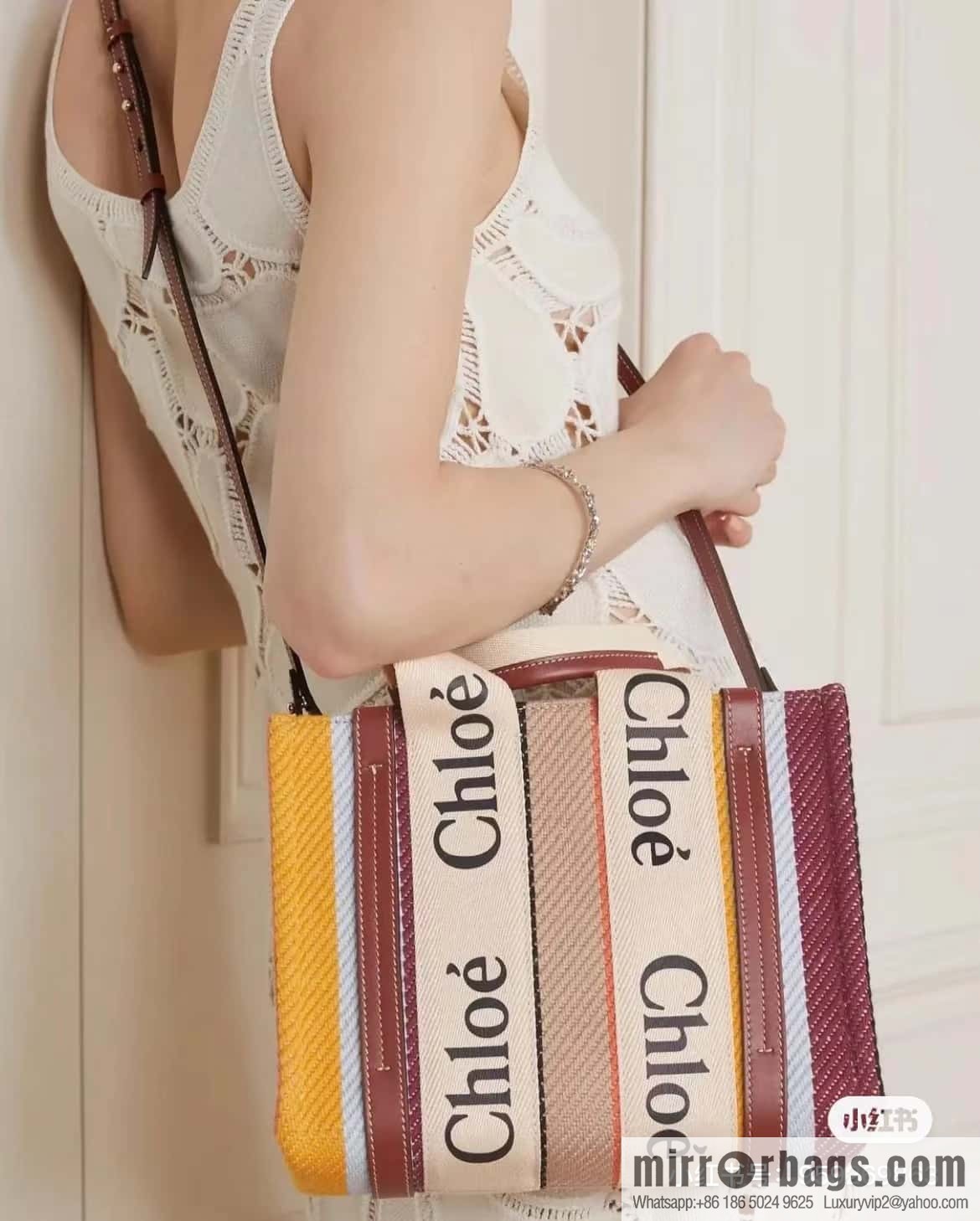 Chloe Rainbow 🌈 Woody tote bag, small 26CM
