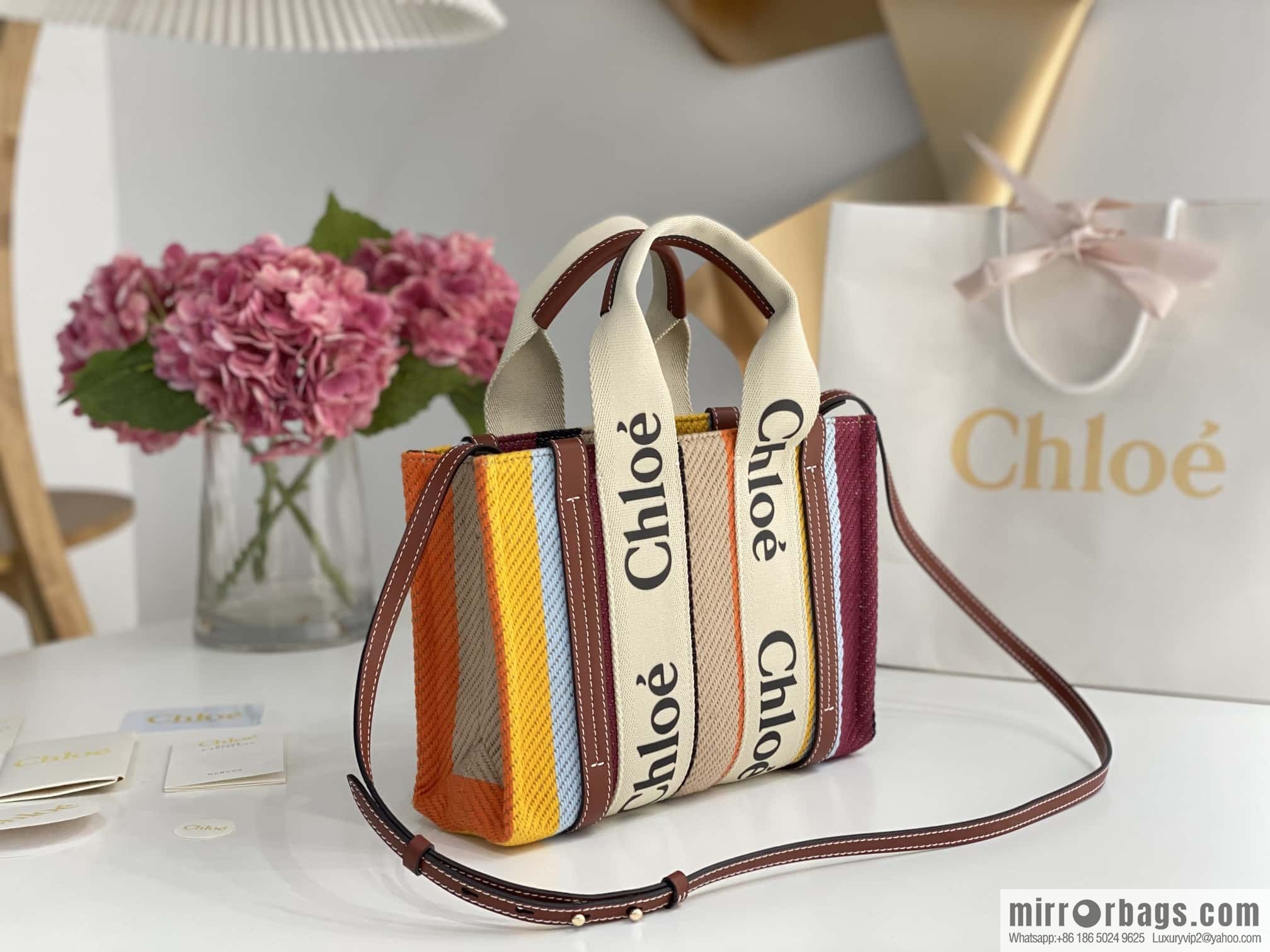 Chloe Rainbow 🌈 Woody tote bag, small 26CM