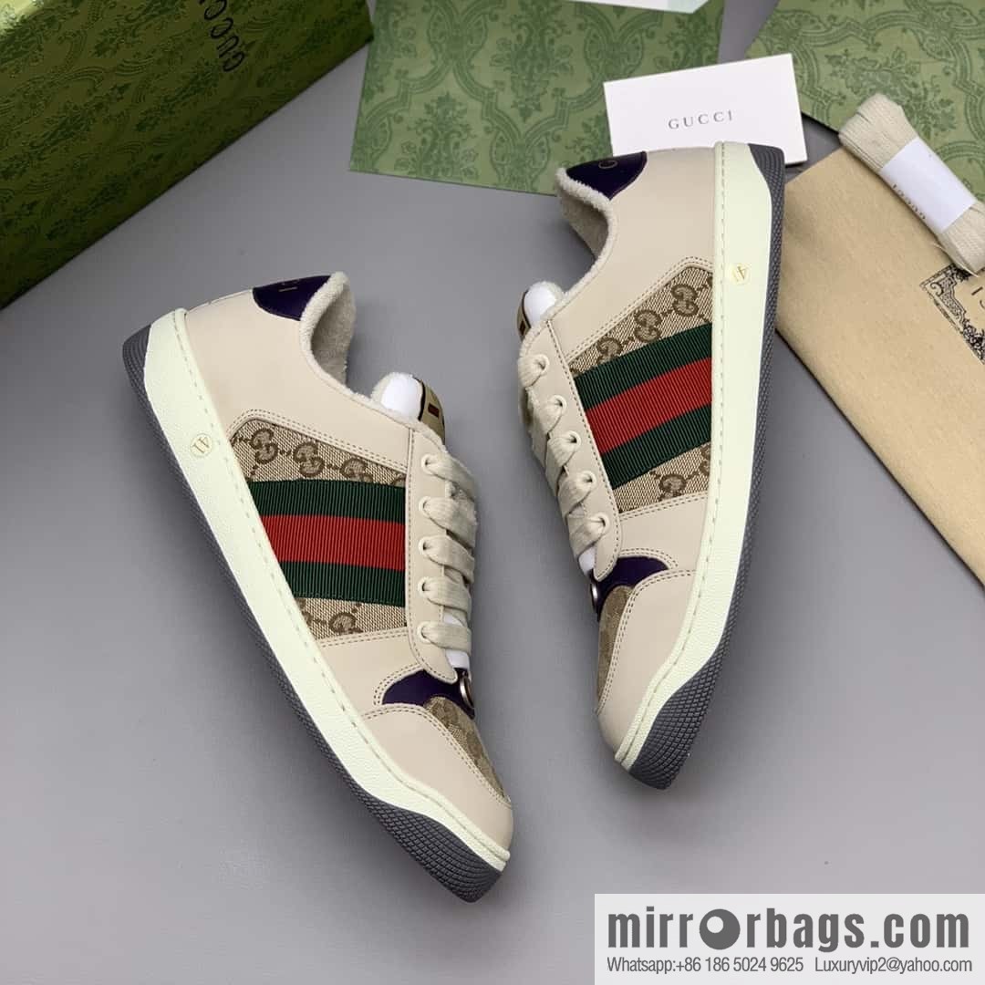 GUCCI latest color scheme G couple small dirty shoes