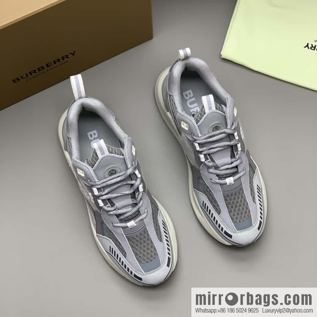 Burberry bright decorative Bur logo embossed, men's low-top casual sneakers