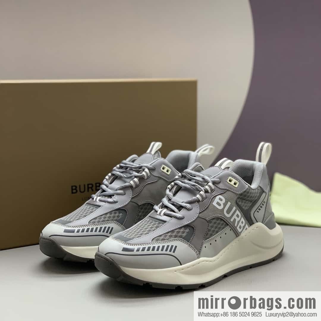 Burberry bright decorative Bur logo embossed, men's low-top casual sneakers