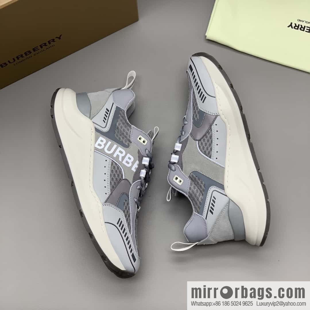 Burberry bright decorative Bur logo embossed, men's low-top casual sneakers